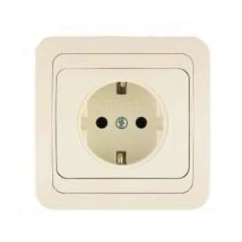 Розетка 1-м СП Mimoza 16А IP20 с заземл. крем./крем. Makel 25028 Розетка 1-м СП Mimoza 16А IP20 с заземл. крем./крем. Makel 25028